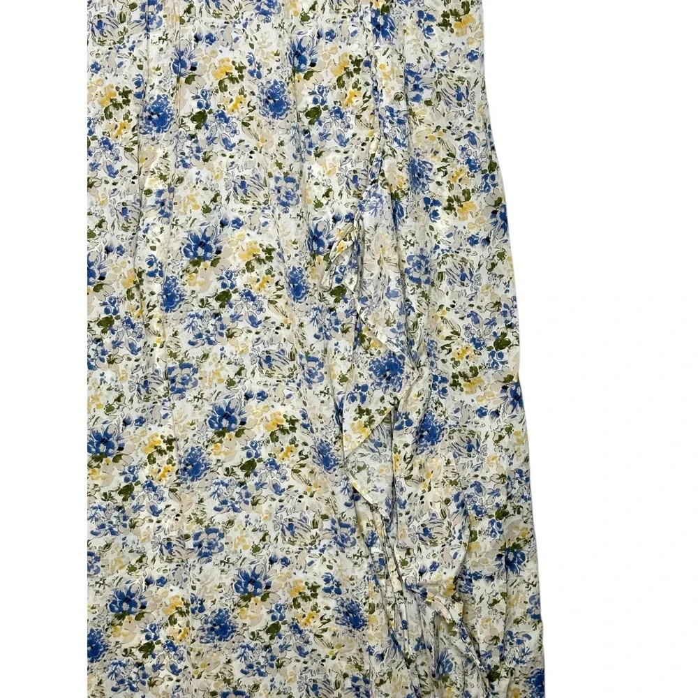 NWT En Saison Floral Midi Slip Dress Med Ruching‎ Feminine Romantic Cottagecore